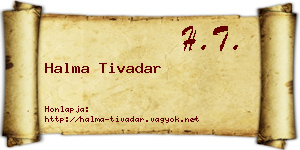 Halma Tivadar névjegykártya
